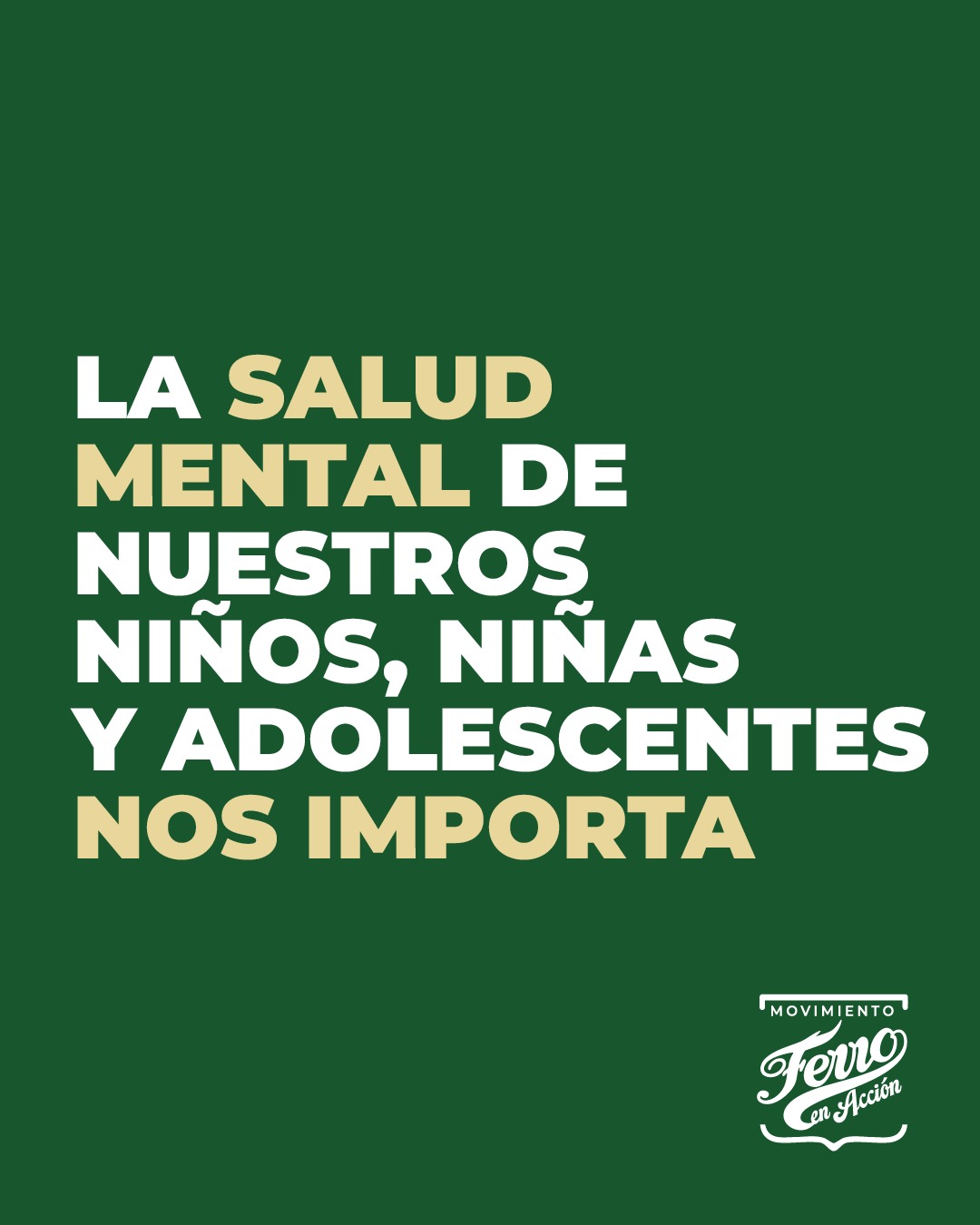 Placa de Ferro en Acción sobre la salud mental de niños, niñas y adolescentes